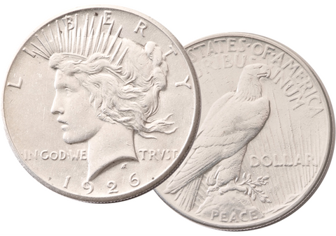 1926 Peace GOD Dollar - 2 coins